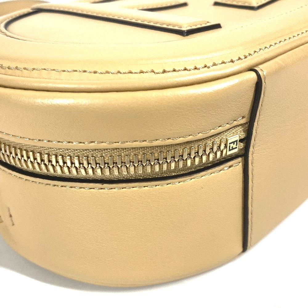 FENDI Shoulder Bag 8BS058 leather beige Pochette Crossbody Camera Case Small Olock Women Used Authentic