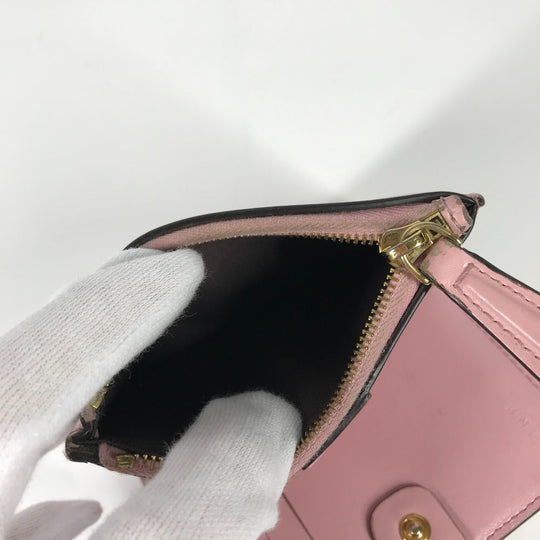 FENDI Folded wallet 8M0447 leather pink logo Women Used Authentic