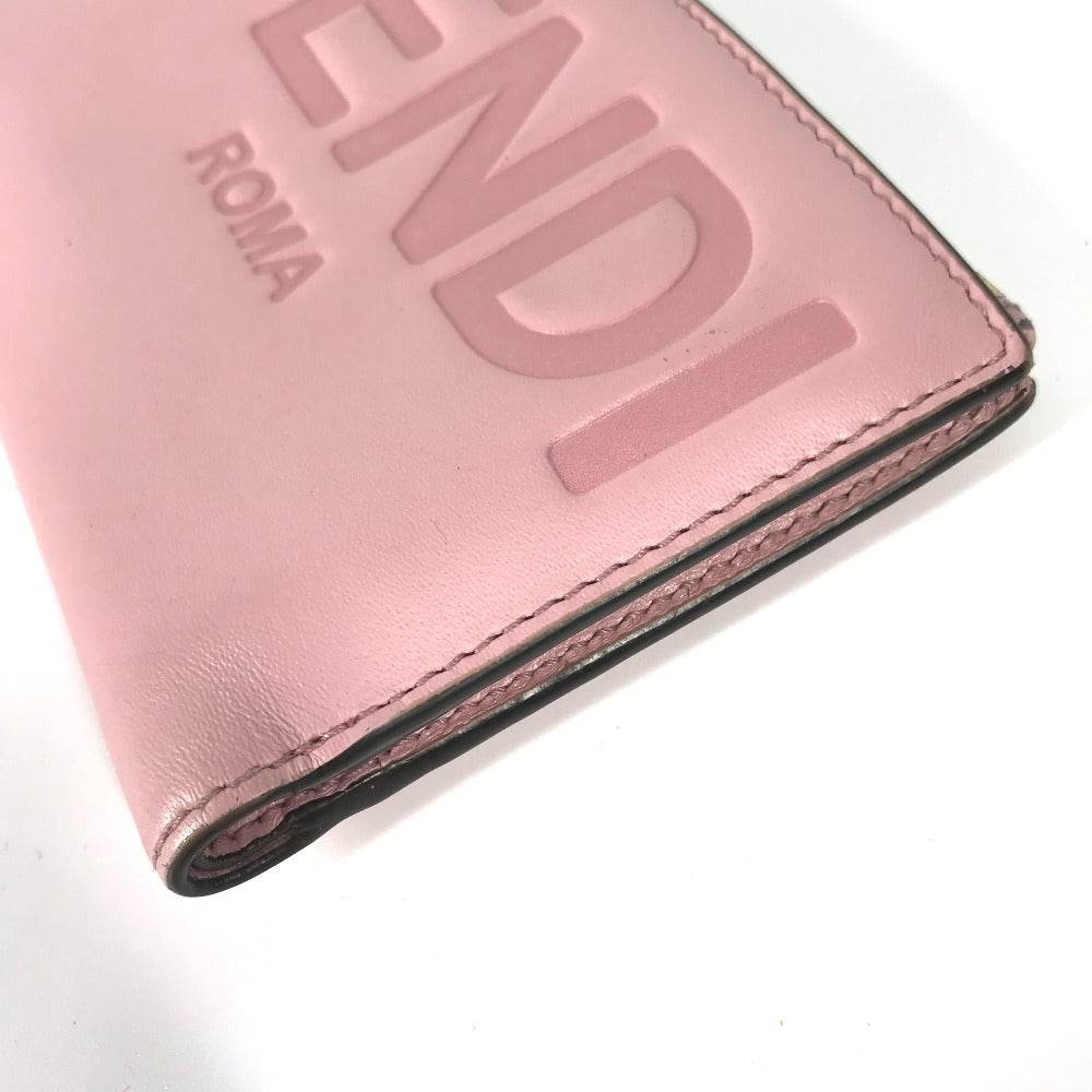 FENDI Folded wallet 8M0447 leather pink logo Women Used Authentic