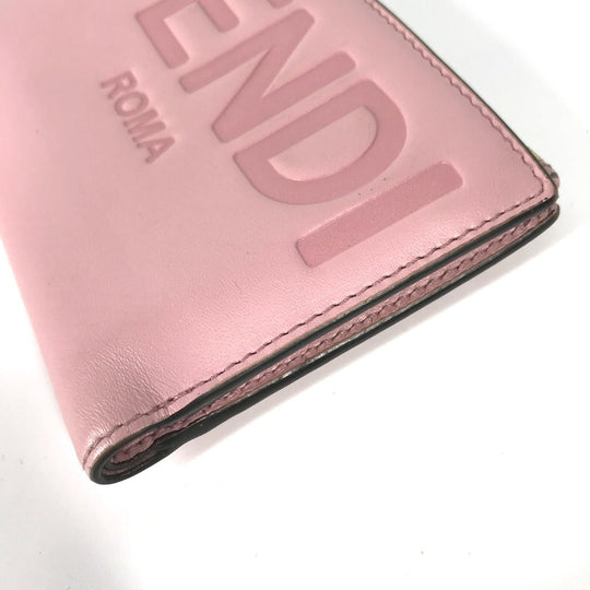 FENDI Folded wallet 8M0447 leather pink logo Women Used Authentic