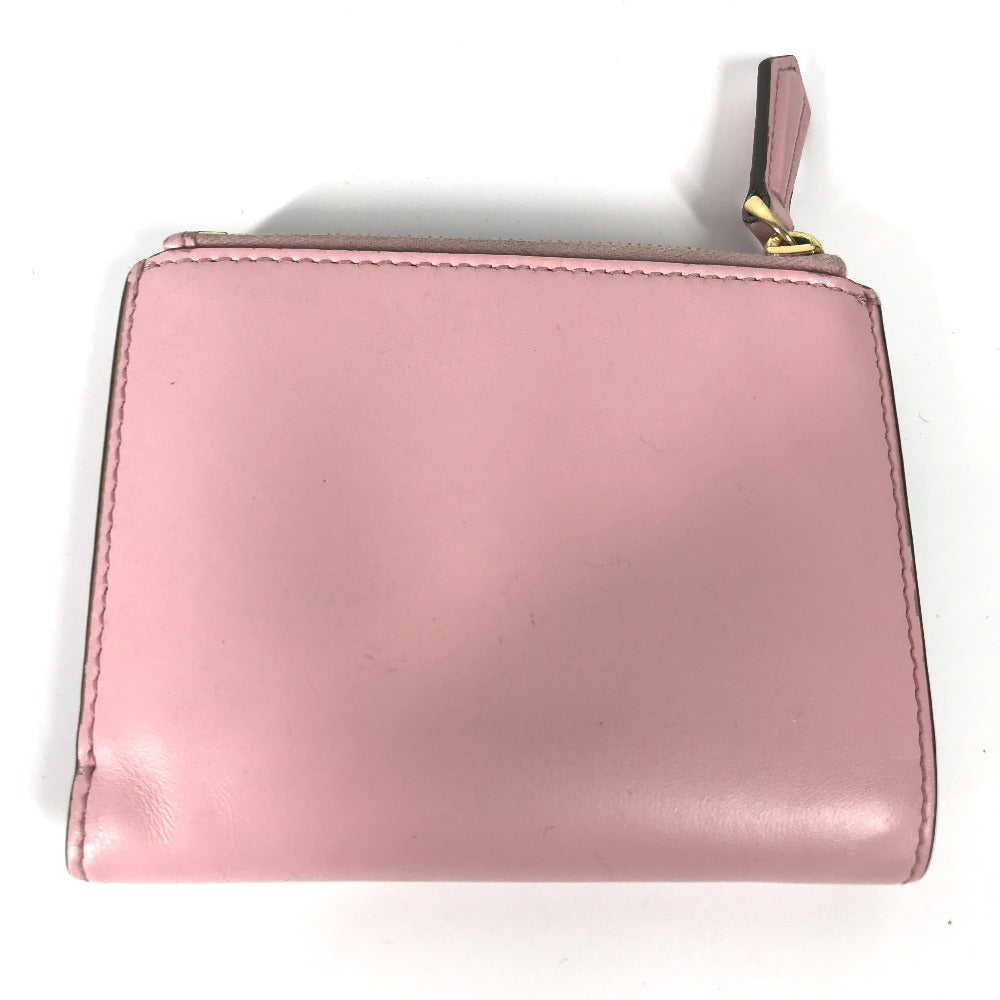 FENDI Folded wallet 8M0447 leather pink logo Women Used Authentic