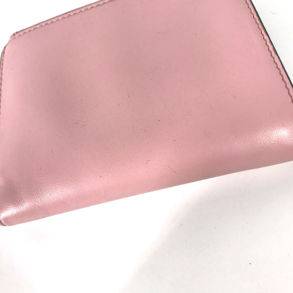 FENDI Folded wallet 8M0447 leather pink logo Women Used Authentic