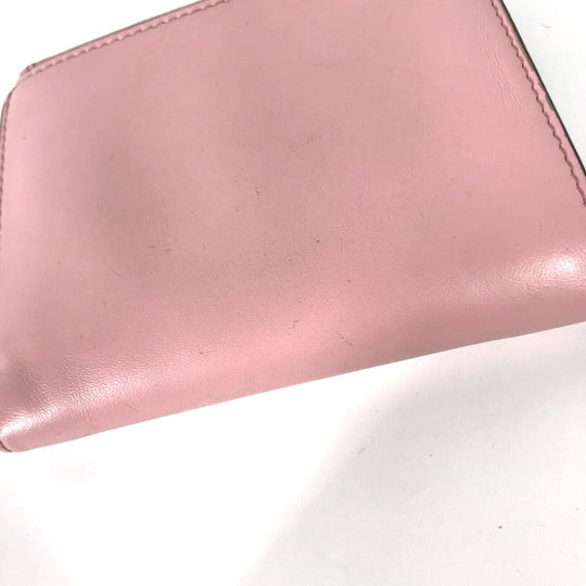 FENDI Folded wallet 8M0447 leather pink logo Women Used Authentic