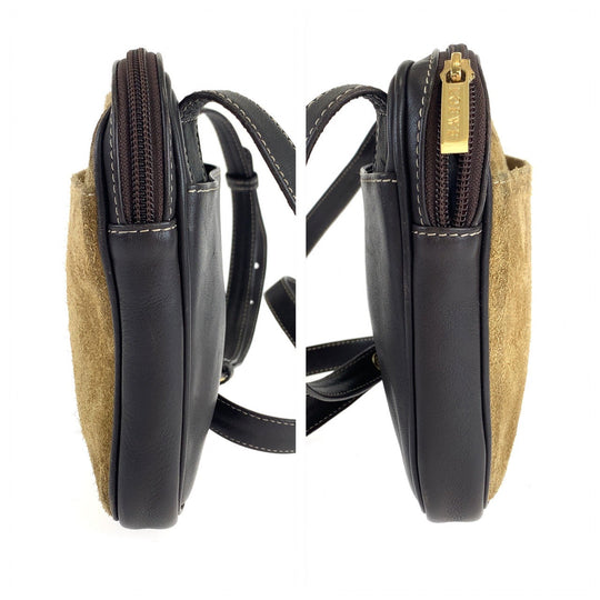 LOEWE Shoulder Bag Suede, Leather Brown Crossbody Shoulder Bag Pochette Camera Bag anagram Women Used Authentic
