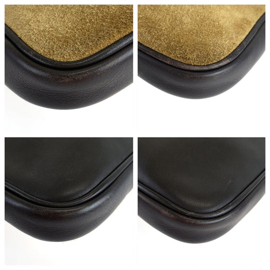 LOEWE Shoulder Bag Suede, Leather Brown Crossbody Shoulder Bag Pochette Camera Bag anagram Women Used Authentic
