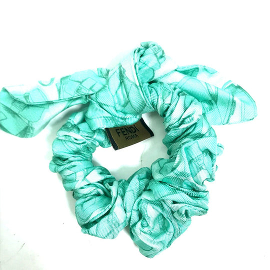 FENDI hair accessory silk green Ribbon Ribon Women Used Authentic