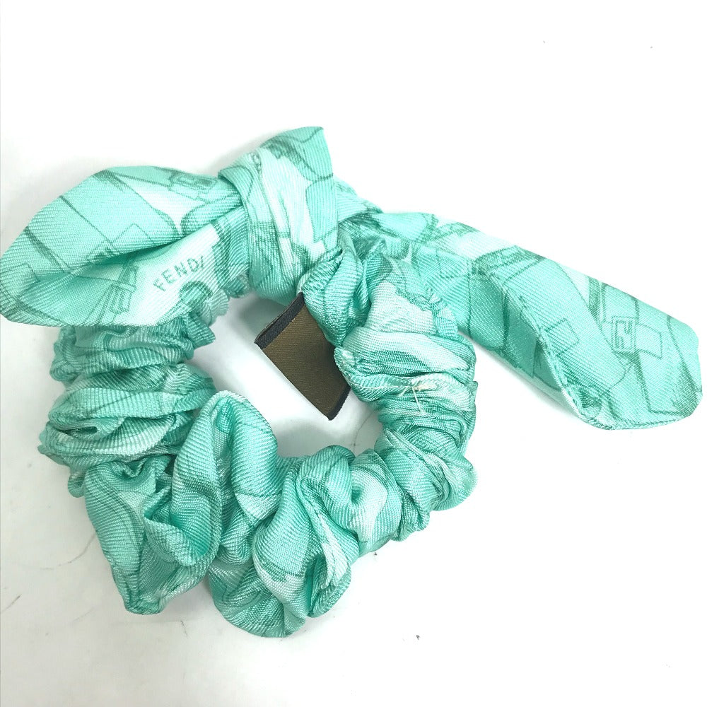 FENDI hair accessory silk green Ribbon Ribon Women Used Authentic