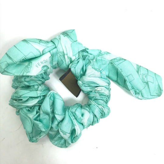 FENDI hair accessory silk green Ribbon Ribon Women Used Authentic
