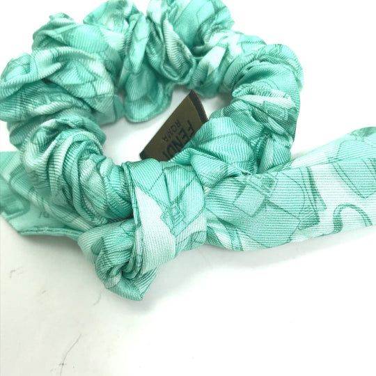 FENDI hair accessory silk green Ribbon Ribon Women Used Authentic