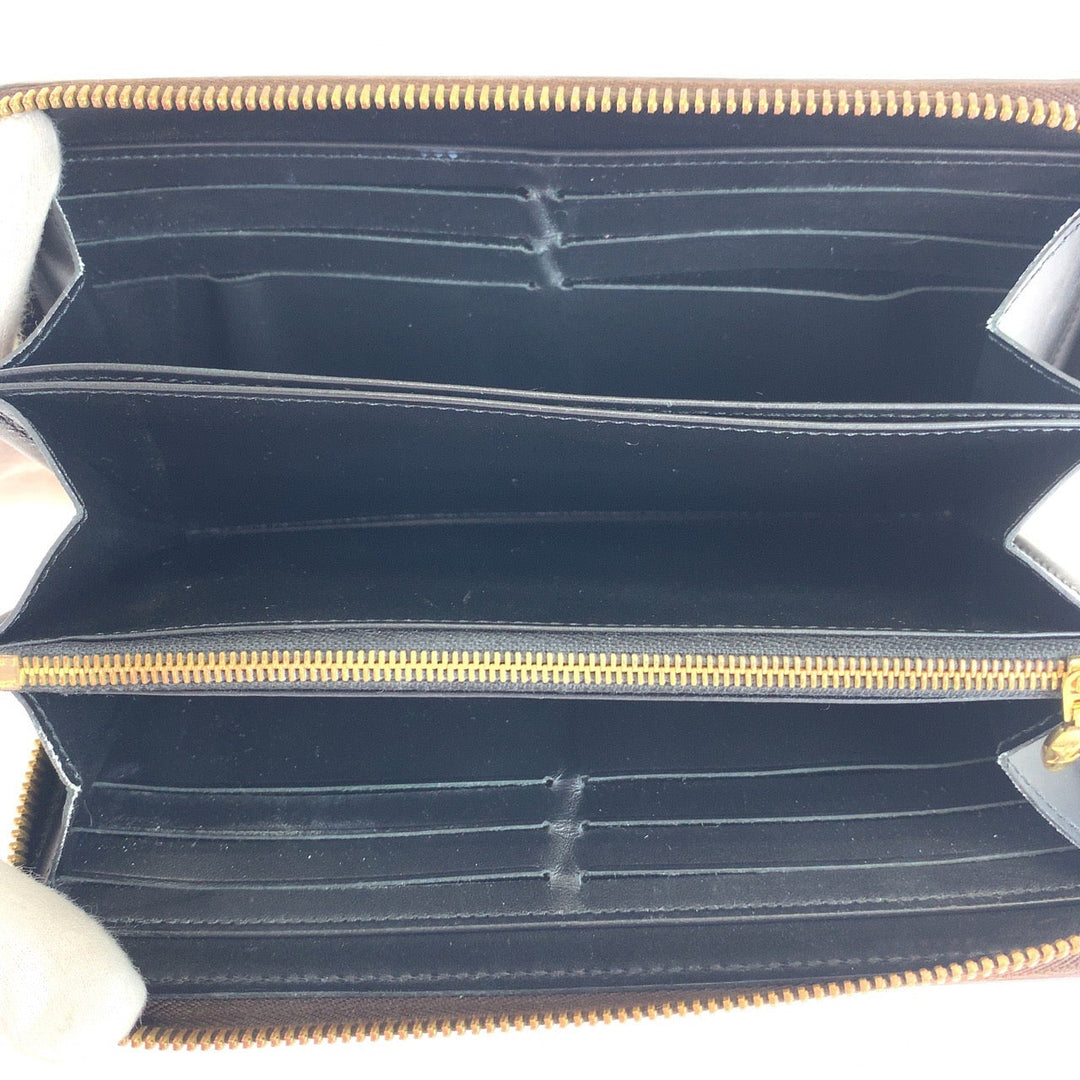 LOUIS VUITTON Long Wallet Purse M52746 Monogram canvas Brown Gold Metal Long Wallet Purse Zip Around monogram trunk time Zippy wallet Women Used Authentic