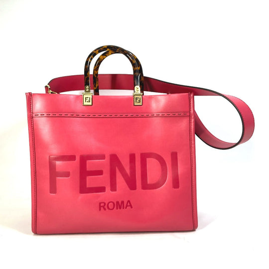 FENDI Tote Bag 8BH386 leather pink Shoulder Bag Sunshine shopper