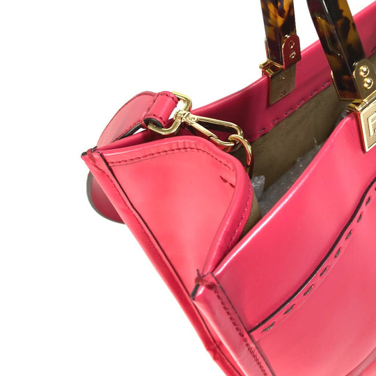 FENDI Tote Bag 8BH386 leather pink Shoulder Bag Sunshine shopper