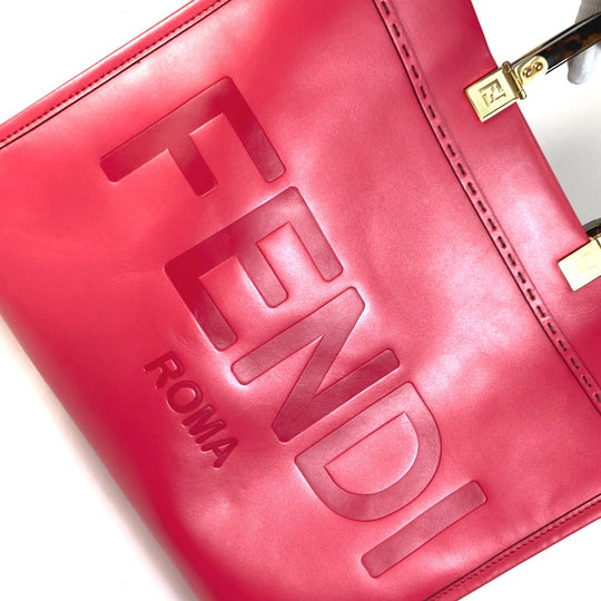 FENDI Tote Bag 8BH386 leather pink Shoulder Bag Sunshine shopper