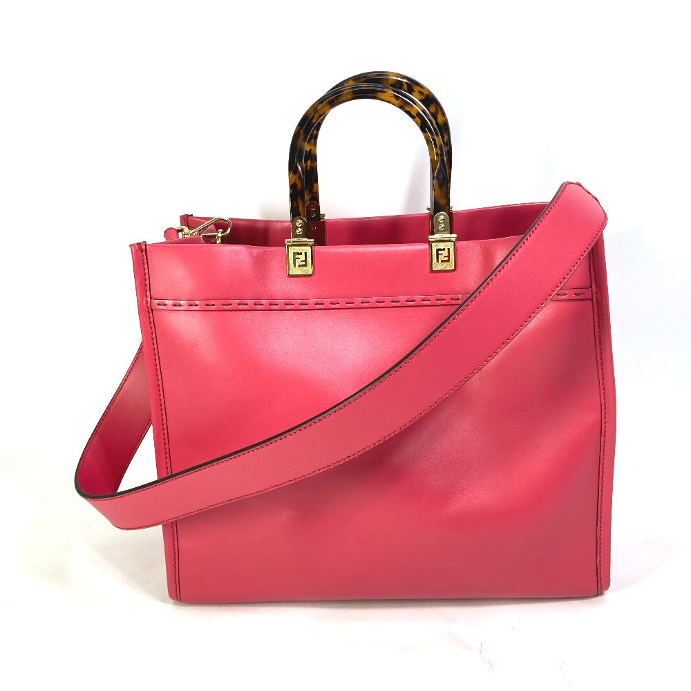 FENDI Tote Bag 8BH386 leather pink Shoulder Bag Sunshine shopper