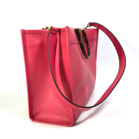 FENDI Tote Bag 8BH386 leather pink Shoulder Bag Sunshine shopper