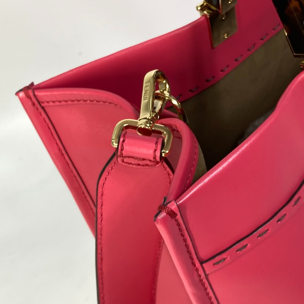 FENDI Tote Bag 8BH386 leather pink Shoulder Bag Sunshine shopper