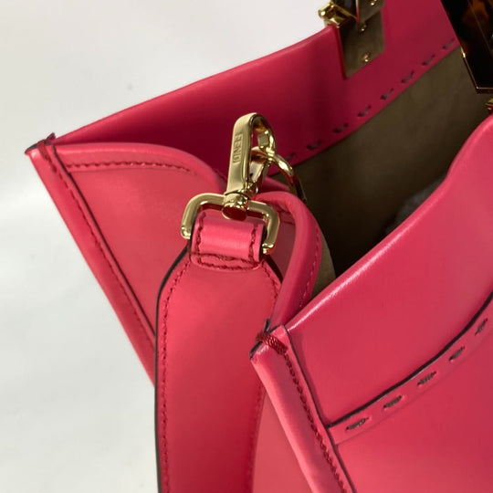 FENDI Tote Bag 8BH386 leather pink Shoulder Bag Sunshine shopper