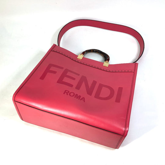 FENDI Tote Bag 8BH386 leather pink Shoulder Bag Sunshine shopper
