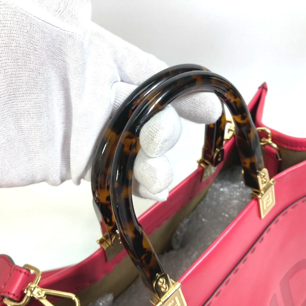 FENDI Tote Bag 8BH386 leather pink Shoulder Bag Sunshine shopper