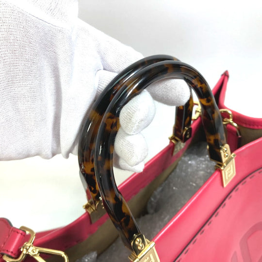FENDI Tote Bag 8BH386 leather pink Shoulder Bag Sunshine shopper
