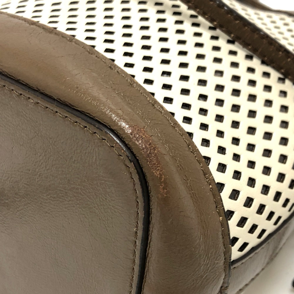 FENDI Shoulder Bag 8BS010 leather Brown FF Logo Mini Mon Tresor Women Used Authentic