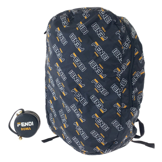 FENDI Backpack Nylon Black black Backpack Backpack Eco Bag Phila Collaboration Foldable Women Used Authentic