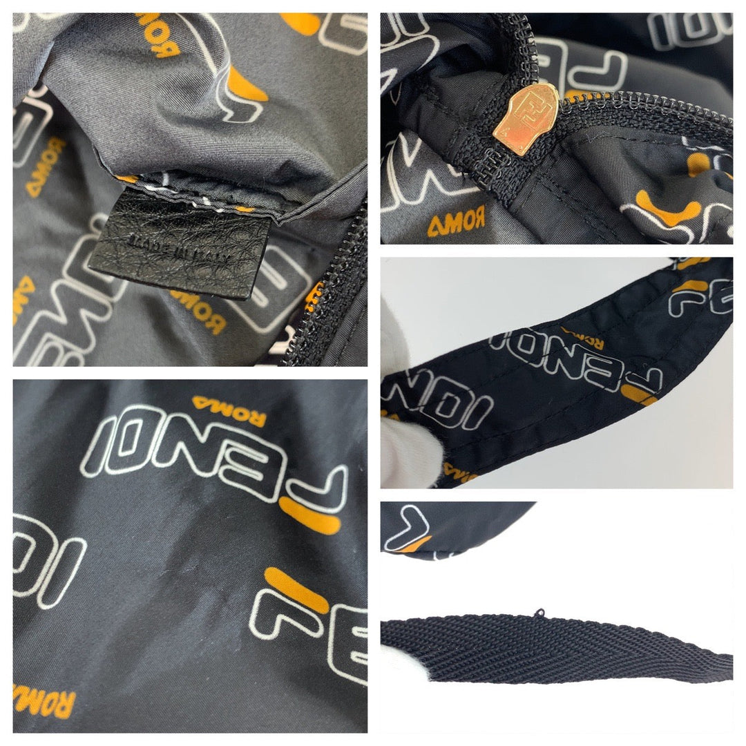 FENDI Backpack Nylon Black black Backpack Backpack Eco Bag Phila Collaboration Foldable Women Used Authentic