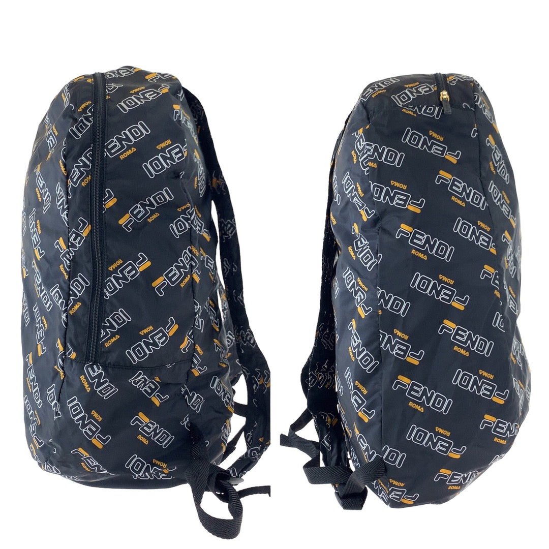 FENDI Backpack Nylon Black black Backpack Backpack Eco Bag Phila Collaboration Foldable Women Used Authentic