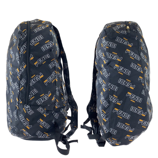 FENDI Backpack Nylon Black black Backpack Backpack Eco Bag Phila Collaboration Foldable Women Used Authentic