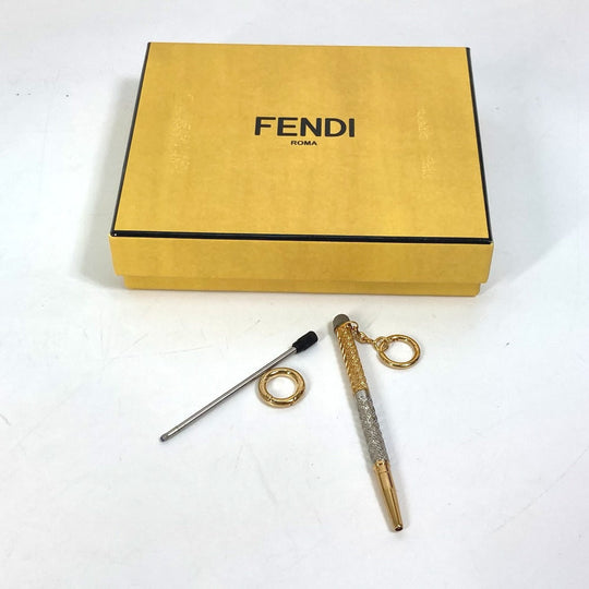 FENDI pen metal Silver CHAOS collaboration scribble pen Women Used Authentic