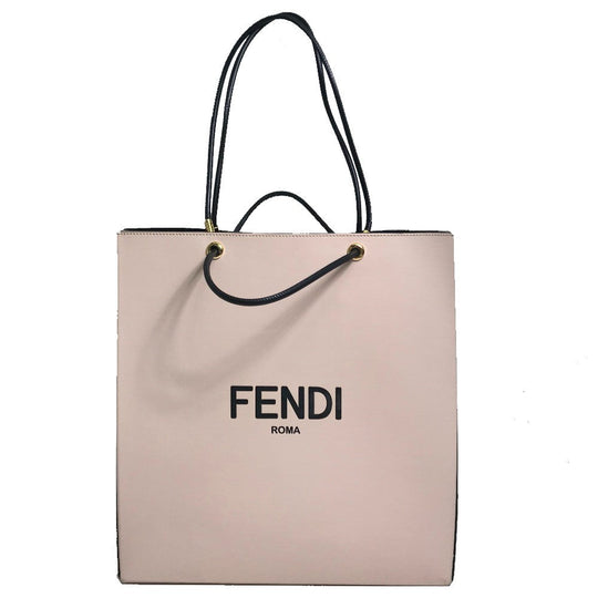 FENDI Tote Bag 8BH383 leather Light pink Shopping bag Women Used Authentic