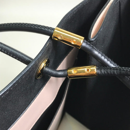 FENDI Tote Bag 8BH383 leather Light pink Shopping bag Women Used Authentic