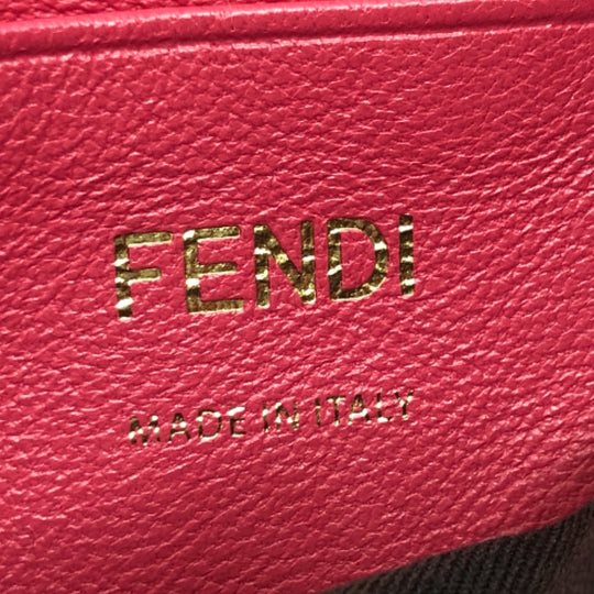 FENDI Shoulder Bag 8BS017 lambskin pink FF baguette small
