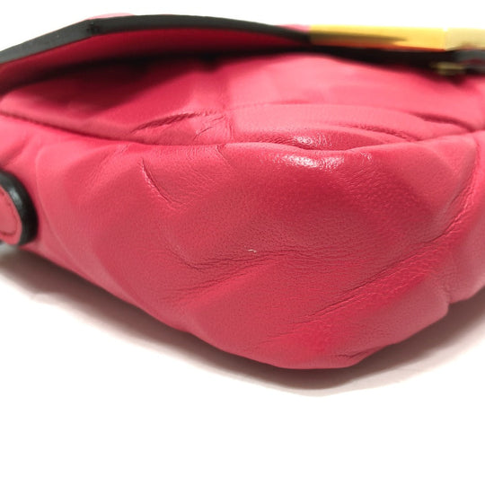 FENDI Shoulder Bag 8BS017 lambskin pink FF baguette small