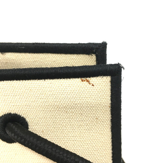FENDI Tote Bag 8BH379 canvas Beige x black logo rome shopper Women Used Authentic