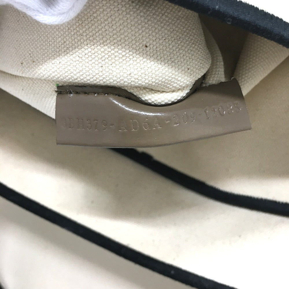 FENDI Tote Bag 8BH379 canvas Beige x black logo rome shopper Women Used Authentic