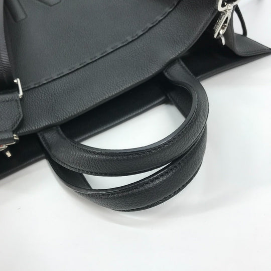 FENDI Tote Bag 7VA583 leather black shoulder bag shopper medium mens Used Authentic