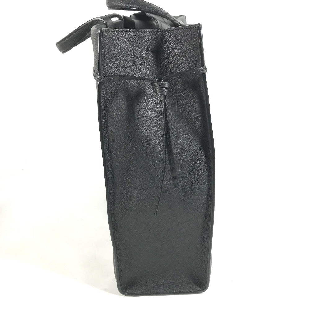 FENDI Tote Bag 7VA583 leather black shoulder bag shopper medium mens Used Authentic
