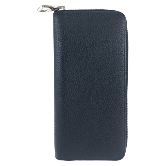 LOUIS VUITTON Long Wallet Purse M58804 leather Black Noir Long Wallet Purse Zip Around Taurillon Clemence Leather Zippy Wallet Vertical mens Used Authentic