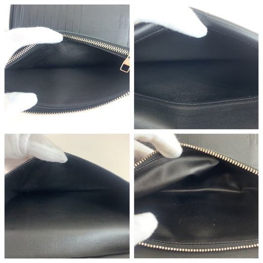 LOUIS VUITTON Long Wallet Purse M58804 leather Black Noir Long Wallet Purse Zip Around Taurillon Clemence Leather Zippy Wallet Vertical mens Used Authentic