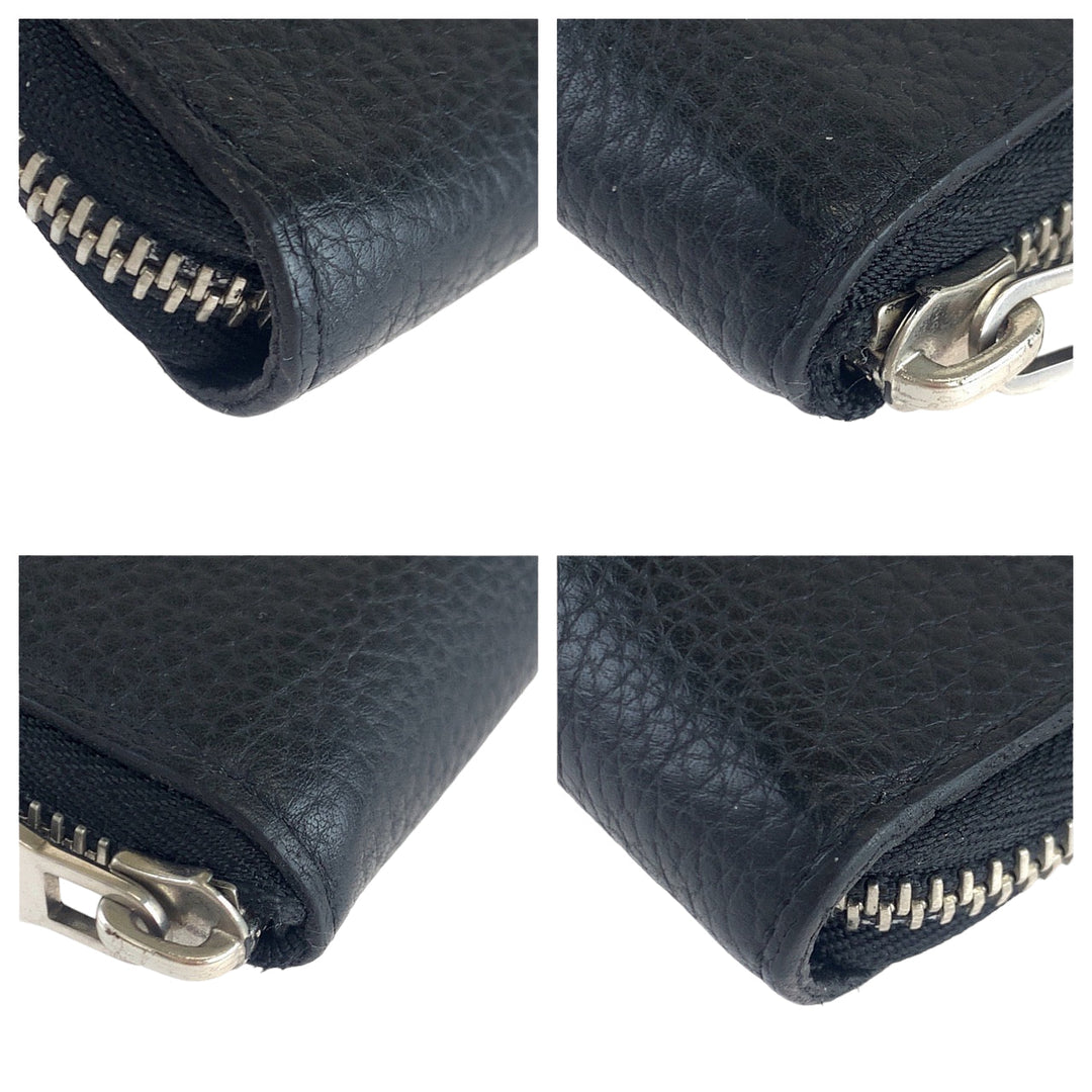 LOUIS VUITTON Long Wallet Purse M58804 leather Black Noir Long Wallet Purse Zip Around Taurillon Clemence Leather Zippy Wallet Vertical mens Used Authentic