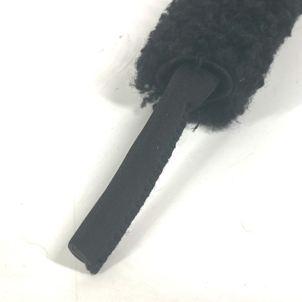 FENDI strap 7AR518 Fur, Leather black logo Sunglasses Cords Glasses Straps Women Used Authentic