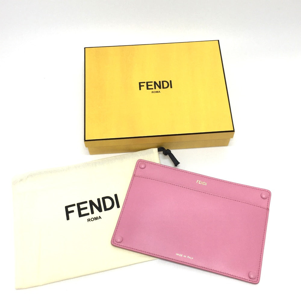 FENDI Pouch 7AR907 leather pink Peek-a-boo bag-in Women Used Authentic