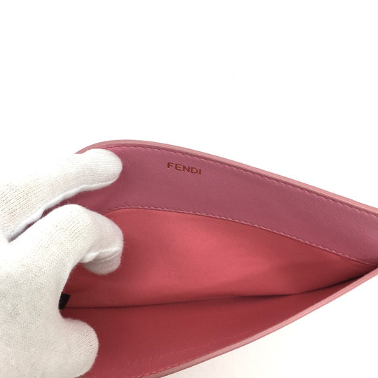 FENDI Pouch 7AR907 leather pink Peek-a-boo bag-in Women Used Authentic