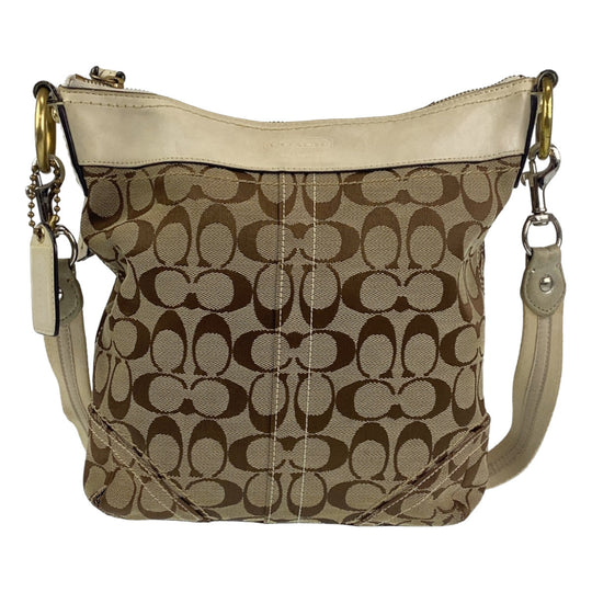 COACH Shoulder Bag canvas beige Signature