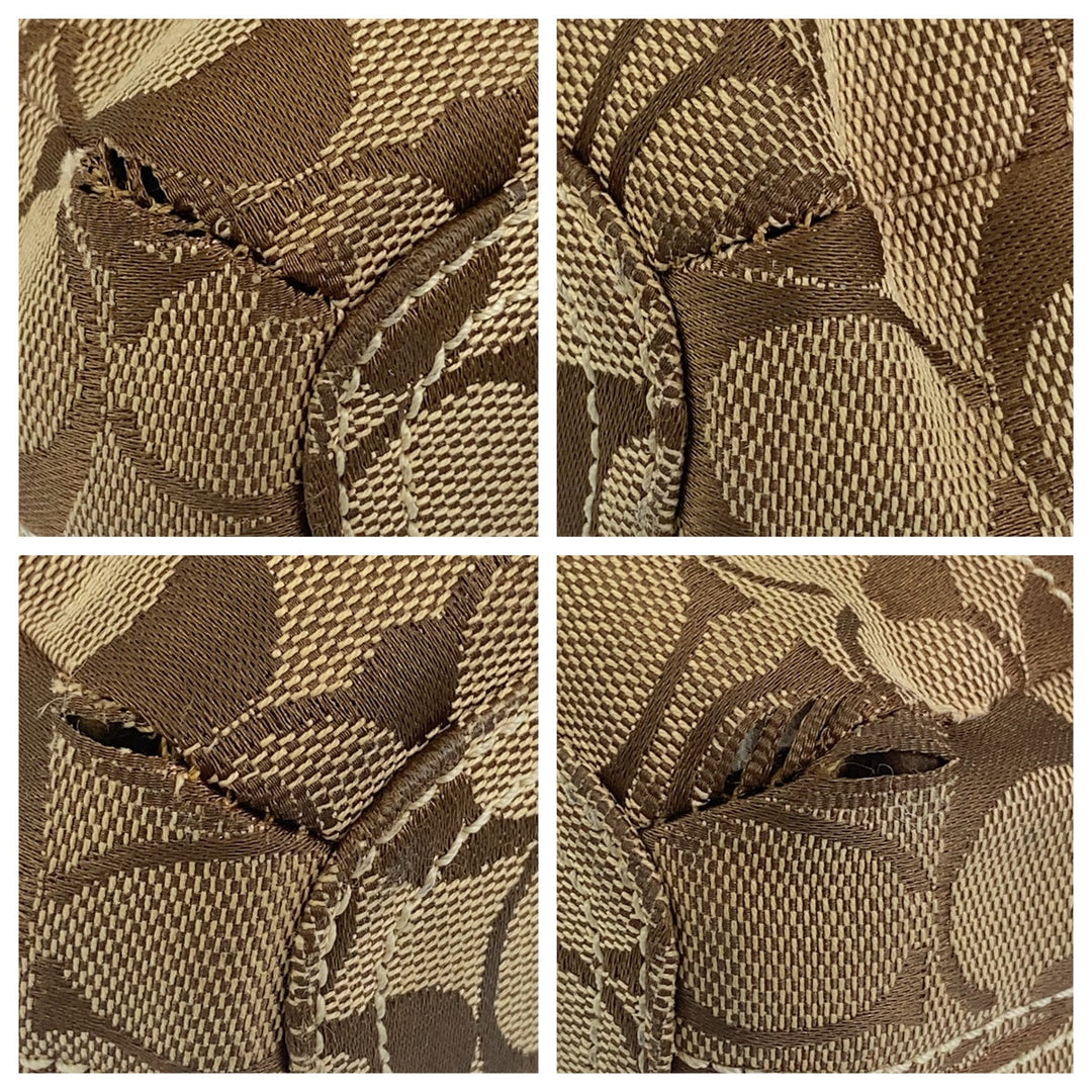 COACH Shoulder Bag canvas beige Signature