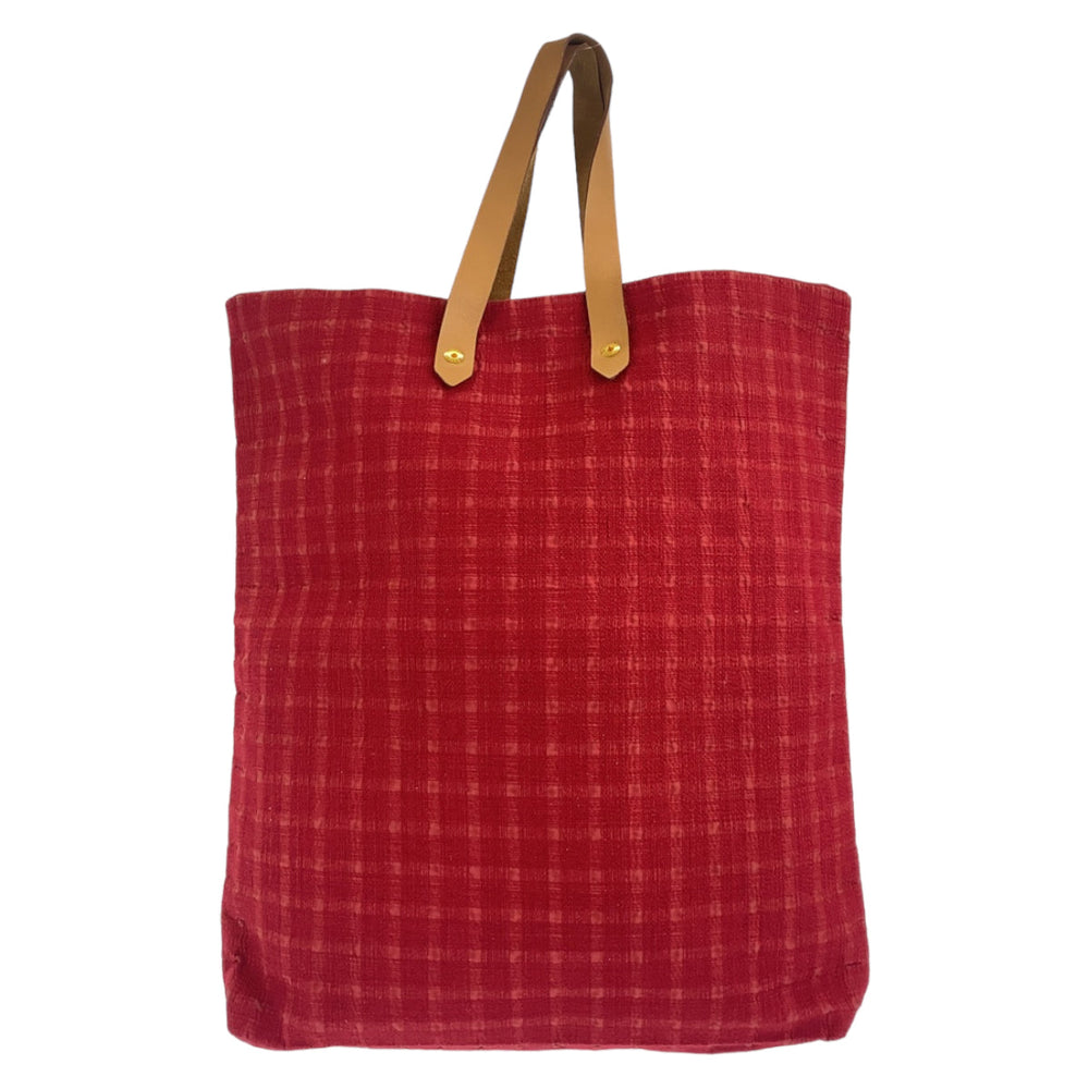 HERMES Tote Bag Canvas, Leather Red camel Tote Bag Handbag A4 compatible Amedaba GM Women Used Authentic