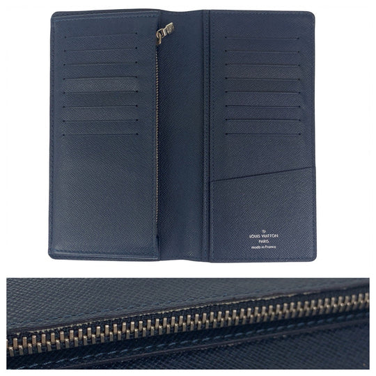LOUIS VUITTON Long Wallet Purse M30501 Taiga Navy Midnight Long Wallet Purse Long wallet billfold Taiga Portefeuille Blaza mens Used Authentic
