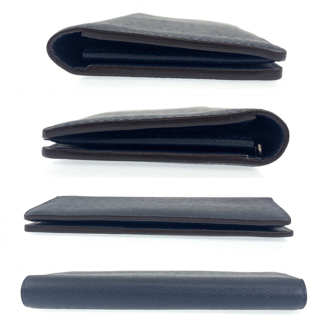LOUIS VUITTON Long Wallet Purse M30501 Taiga Navy Midnight Long Wallet Purse Long wallet billfold Taiga Portefeuille Blaza mens Used Authentic
