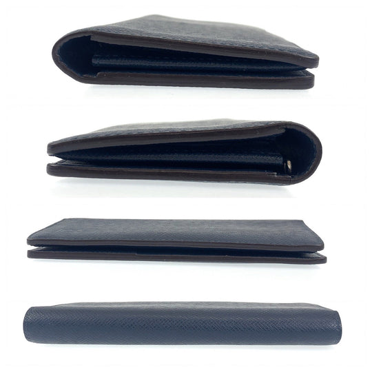 LOUIS VUITTON Long Wallet Purse M30501 Taiga Navy Midnight Long Wallet Purse Long wallet billfold Taiga Portefeuille Blaza mens Used Authentic